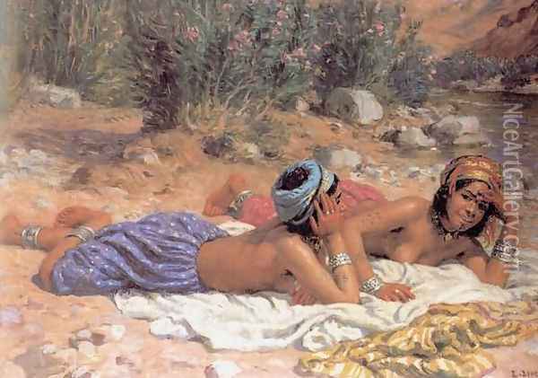 Bathers Resting Oil Painting - Alphonse Etienne Dinet