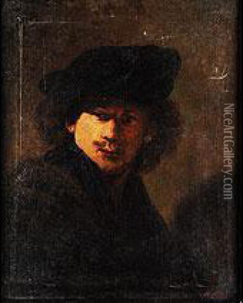 Selbstbildnis Rembrandts Oil Painting - Carl Gustav Kluge