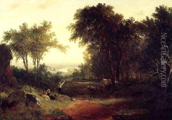 A Holiday in the Country 1851 Oil Painting - John Frederick Kensett