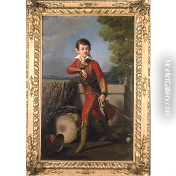 Portrait Of Anatole Demidoff Oil Painting - Robert Jacques Francois Faust Lefevre