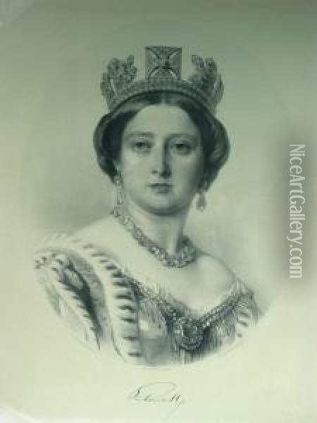 Queen Victoria; Prince Albert Oil Painting - John Alfred Vinter