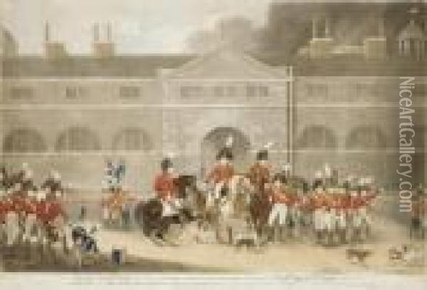 The Prince Of Wales's Loyal Volunteers, Preparing For The Grandreview By His Majesty Oil Painting - William Say