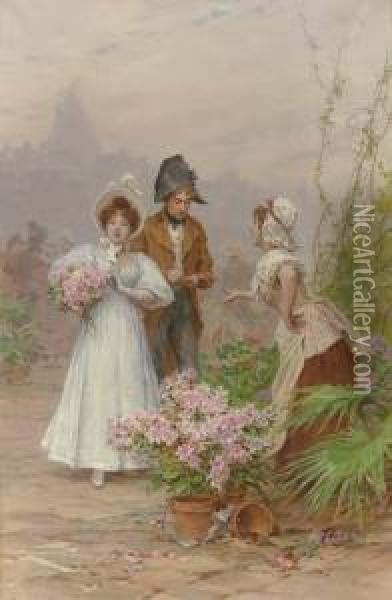 The Flower Seller Oil Painting - Frederick Hendrik Kaemmerer