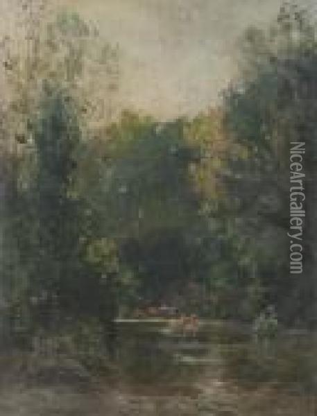 Flussubergang. Oil Painting - Federico Rossano