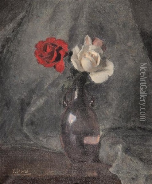 Roses Oil Painting - Fernand (Achille Lucien) Bivel
