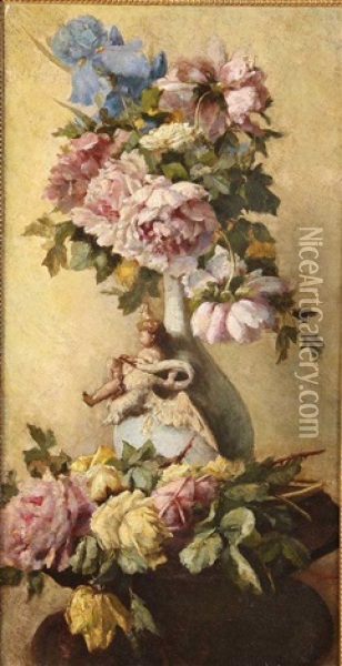 Floral Still Life Oil Painting - John (Giovanni) Califano