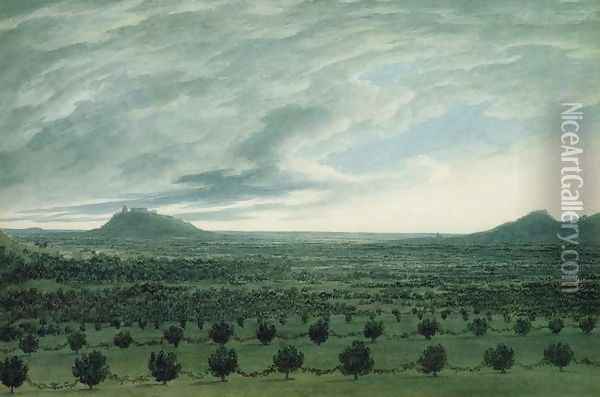 View from Mirabella, c.1782 Oil Painting - John Robert Cozens