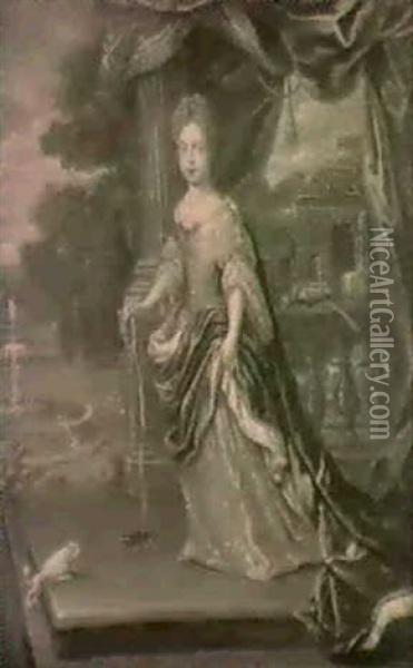 Portrait Presume D'une Fille De Louis Xiv Oil Painting - Jean Charles Nocret the Younger