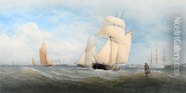 Shipping Off The South Coast Oil Painting - Taylor Charles