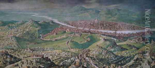 The Siege of Florence in 1530, 1563-65 Oil Painting - Giovanni Stradano