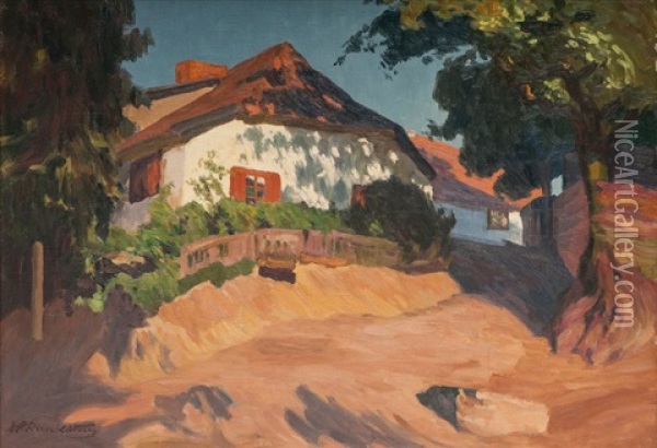 Altes Bauernhaus Bei Heilsberg Oil Painting - Wilhelm Eisenblaetter