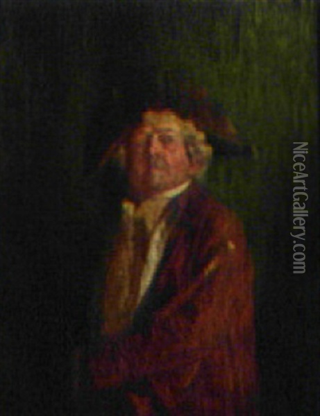 Rokokokavalier Mit Spazierstock Oil Painting - Wilhelm Loewith