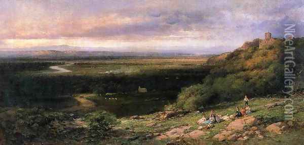Valley of the Hackensack from the Estate of L. Becker, Esq, Union City, New Jersey Oil Painting - Andrew Melrose