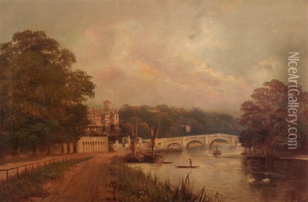 Richmond Bridge Oil Painting - Charles James Lewis