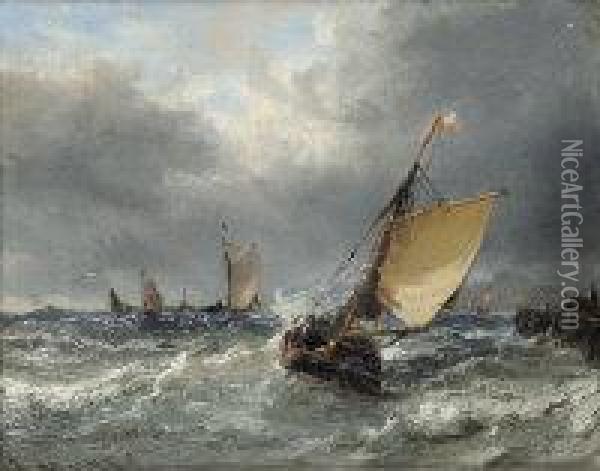 Yarmouth Harbour Oil Painting - Edwin Hayes