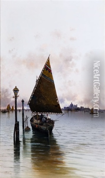 Venezia, Vele In Laguna Oil Painting - Salvatore Petruolo