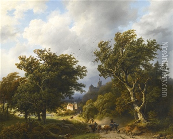 The Gust Of Wind Oil Painting - Barend Cornelis Koekkoek