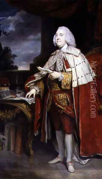 Portrait of Robert Marsham, second Baron Romney and second President of the Society, 1770 Oil Painting - Sir Joshua Reynolds