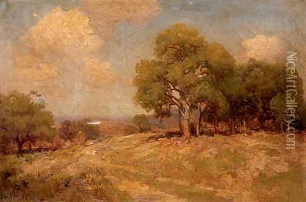A Grove of Live Oak Trees, Southwest Texas Oil Painting - Julian Onderdonk