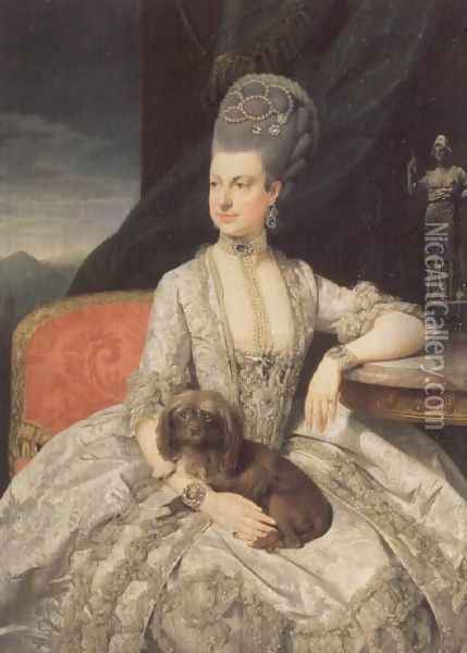 Archduchess Maria Christine Habsburg-Lothringen (1742-98), daughter of Empress Maria Theresa of Austria (1717-80) and Emperor Francis I of Austria (1742-98), 1776 Oil Painting - Johann Zoffany