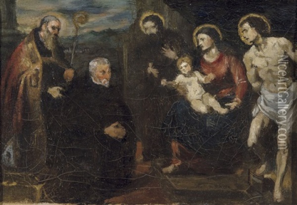 La Vierge Au Donateur, D'apres Tintoretto Oil Painting - Henri Evenepoel