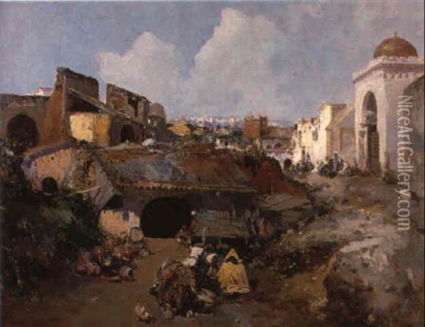 Paisaje De Marruecos Oil Painting - Jose Navarro Llorens