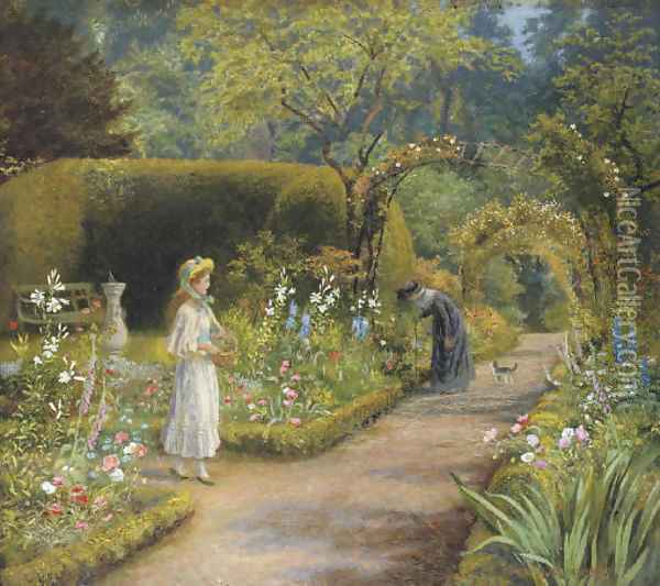 A Visit to Grandmother Oil Painting - Arthur Hughes