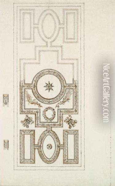Ceiling Design For The White House, Kew, Home Of Frederick, Prince Of Wales Oil Painting - William Kent