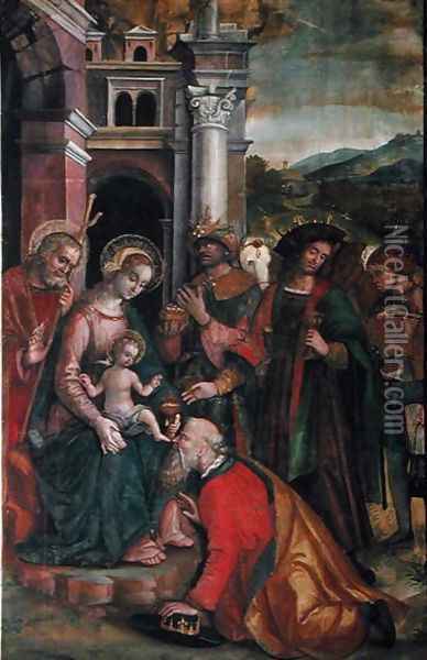 Adoration of the Magi, 1517 Oil Painting - Francesco Casella