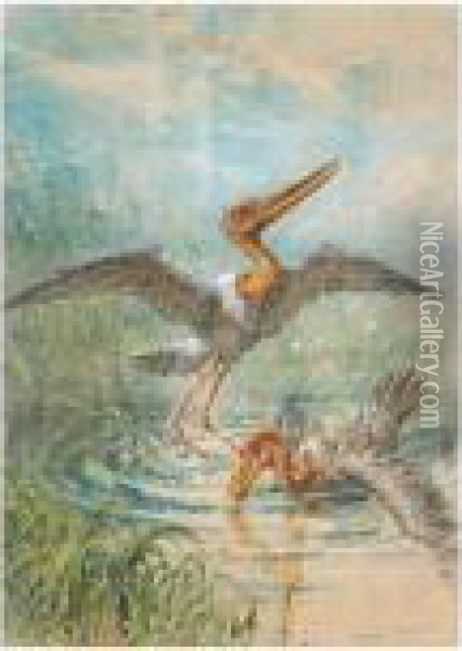 Storks Oil Painting - Ernest Henry Griset