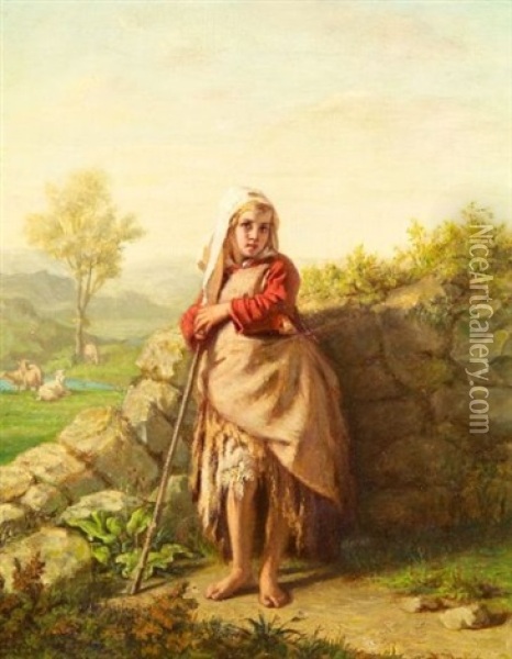 Peasant Girl Oil Painting - Alexandre Antigna