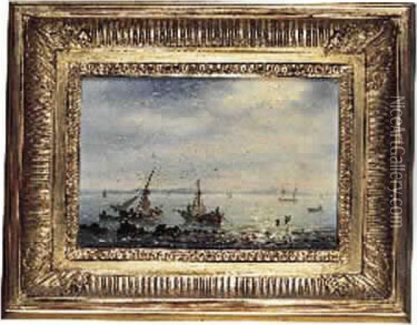 Barques De Peche Rentrant Au Port Oil Painting - Herminie Gudin