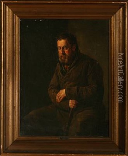 Portrait Af En Gammel Soemand Oil Painting - Moritz Unna