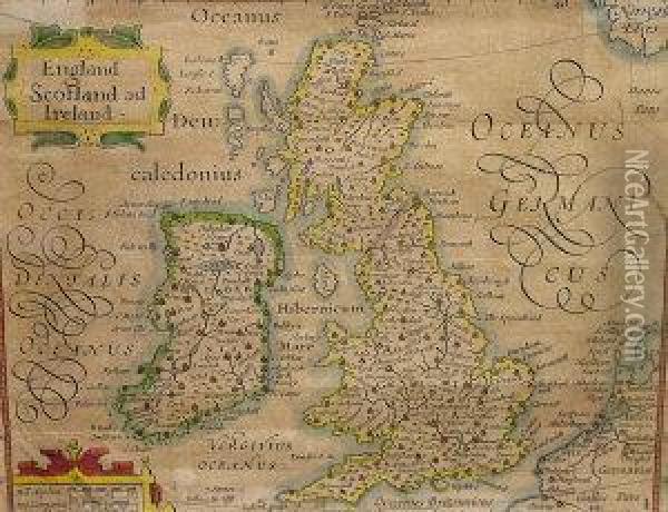 England,scotland And Ireland Oil Painting - John Speede