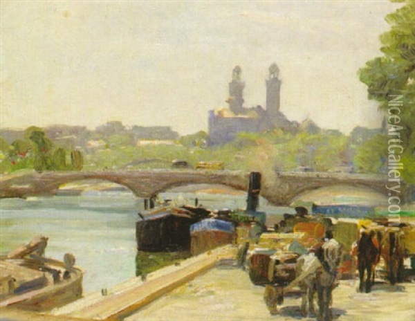 Kaj Vid Seine Oil Painting - Vilhelm Holmgren