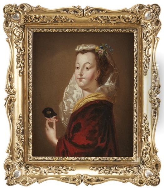 Portratt Av Skadespelerska Oil Painting - Christian Wilhelm Ernst Dietrich