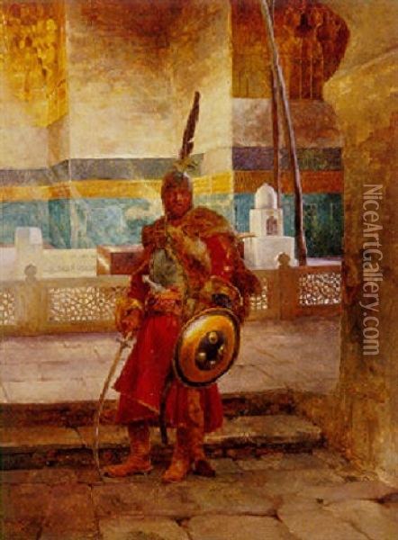 An Arabian Warrior Oil Painting - Rudolf Otto Von Ottenfeld
