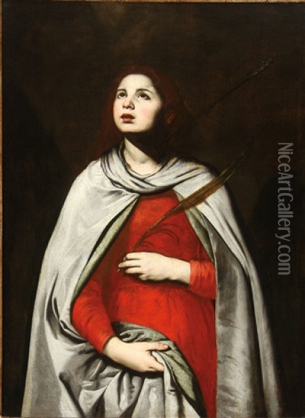Saint Agnes Oil Painting - Francesco de Rosa