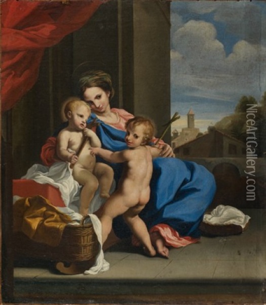 La Vierge A L'enfant Et Saint Jean-baptist Oil Painting - Luigi Garzi