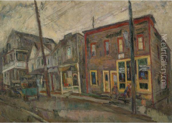 Street In The Bronx Oil Painting - Abraham Manievich