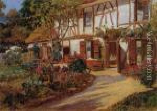 Maison Fleurie En Normandie Oil Painting - Frederick Arthur Bridgman