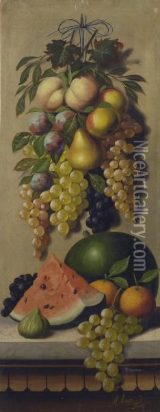 Natura Morta Con Frutta Oil Painting - Michaelangelo Meucci