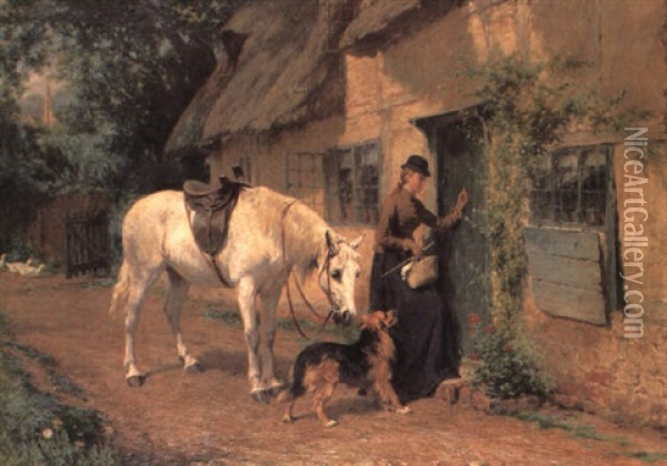 The Visitor Oil Painting - George Augustus Holmes