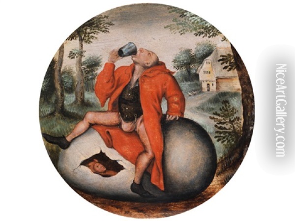 Der Trinker Auf Dem Ei Oil Painting - Pieter Brueghel the Younger