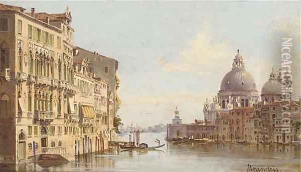 The Grand Canal before Santa Maria della Salute, Venice Oil Painting - Antonietta Brandeis