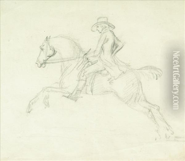 Gentleman On Horseback Oil Painting - William Sawrey Gilpin