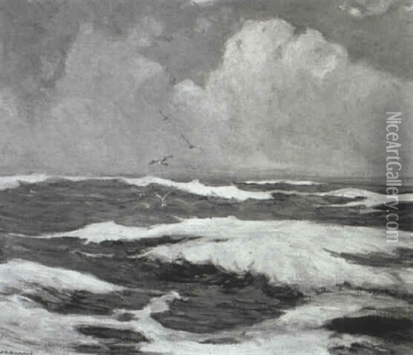 Monterey Sea Oil Painting - Thomas Shrewsbury Parkhurst