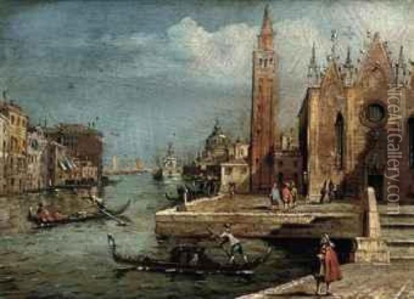 The Grand Canal, Venice, Looking East With The Scuola Della Carita Oil Painting - Francesco Guardi