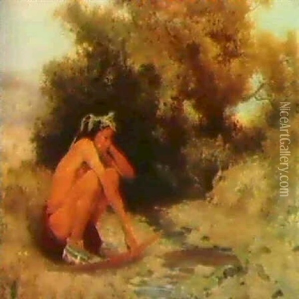 Indian Boy Oil Painting - Eanger Irving Couse