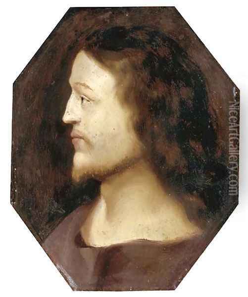 Head of Christ in profile Oil Painting - Cornelis Cornelisz Van Haarlem